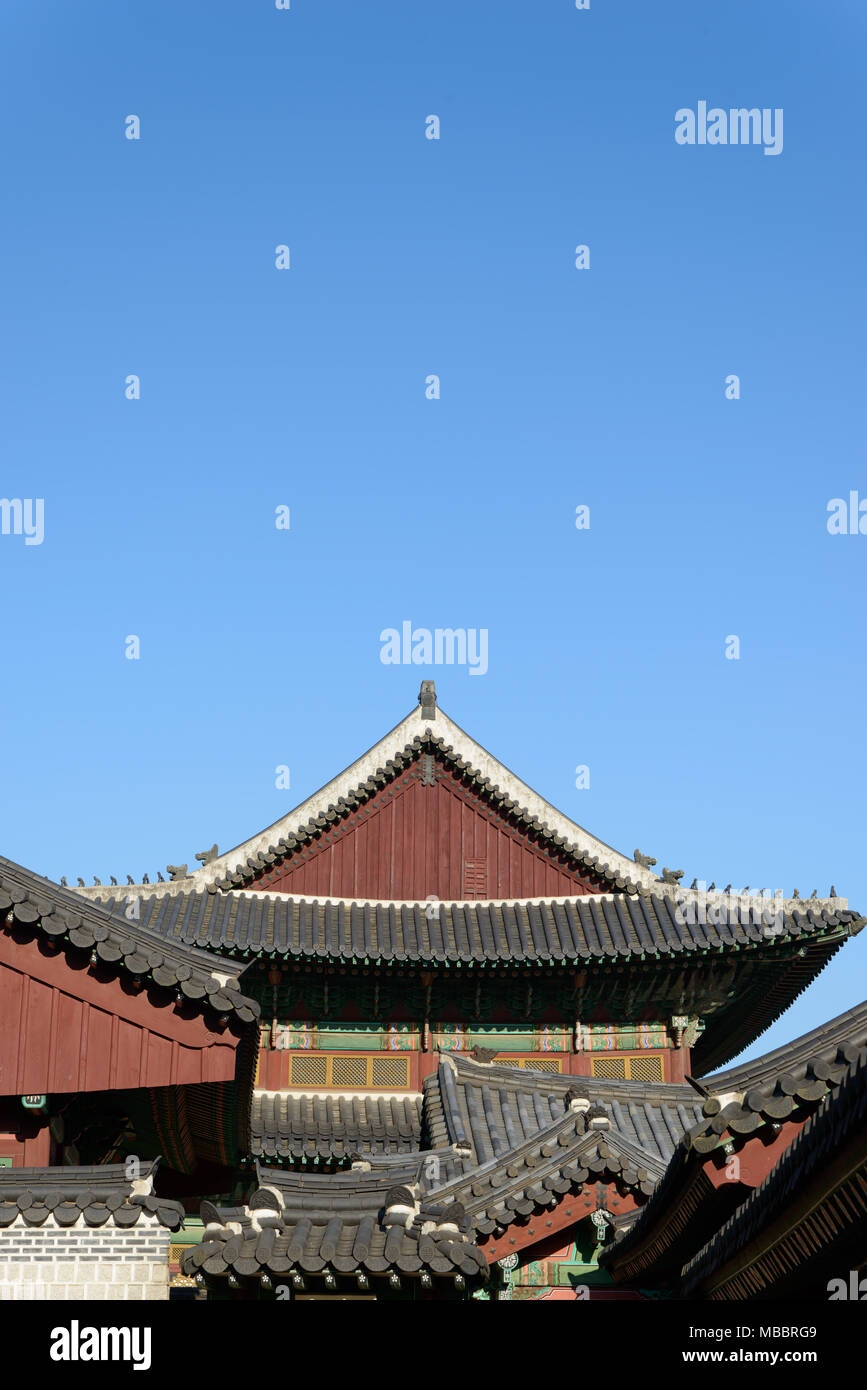 SEOUL, KOREA - SEPTEMBER 20, 2014: View of Changdeokgung palace of Joseon Dynasty Stock Photo