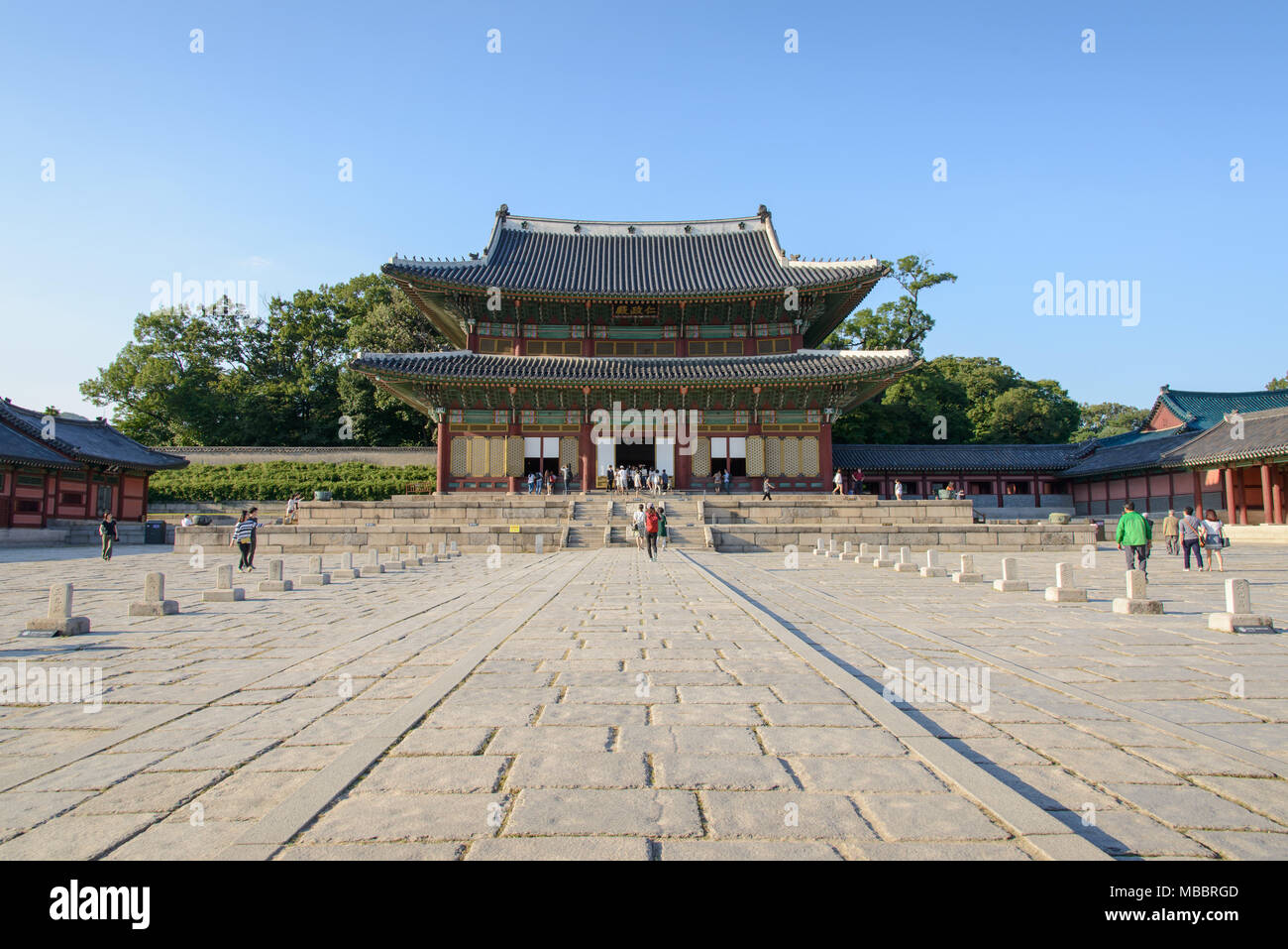 SEOUL, KOREA - SEPTEMBER 20, 2014: View of Injeongjeon in Changdeokgung Joseon palace Stock Photo
