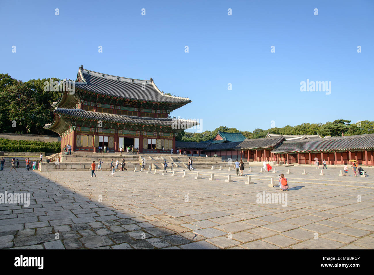 SEOUL, KOREA - SEPTEMBER 20, 2014: View of Injeongjeon in Changdeokgung Joseon palace Stock Photo