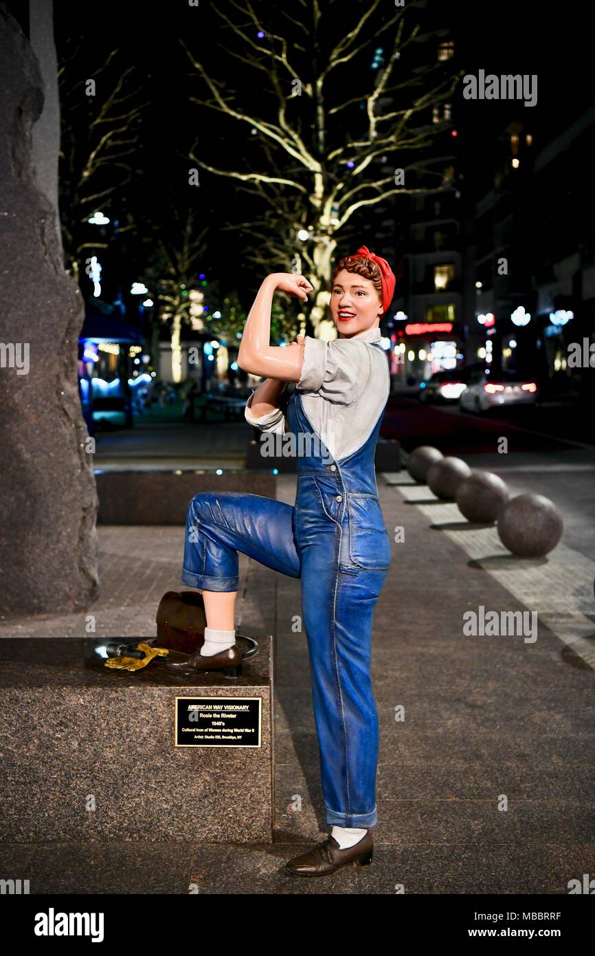 Rosie the riveter statue at the National harbor in Washington DC, USA Stock Photo