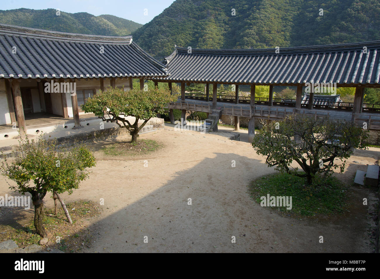 Andong, Korea - October 16, 2014: Inner view of Byeongsanseowon. Byeongsanseowon is the lacal academy during the Joseon dynasty located in Andoong, Ko Stock Photo