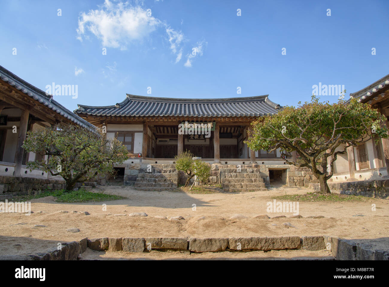 Andong, Korea - October 16, 2014: Inner view of Byeongsanseowon. Byeongsanseowon is the lacal academy during the Joseon dynasty located in Andoong, Ko Stock Photo