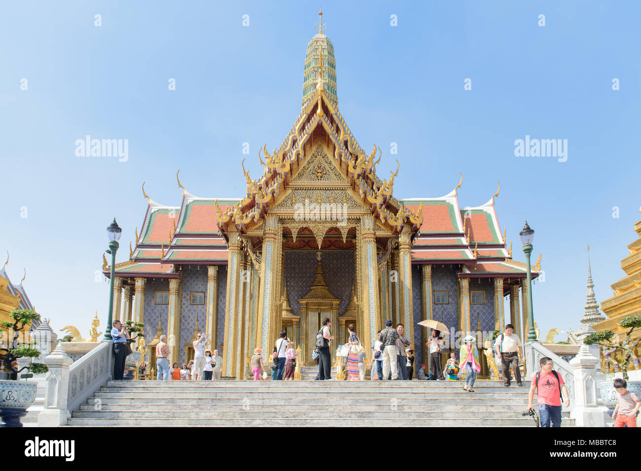 BANGKOK, THAILAND - DECEMBER 29, 2012: Royal pantheon called Prasat Phra Thep Bidorn in Emerald Temple. Stock Photo