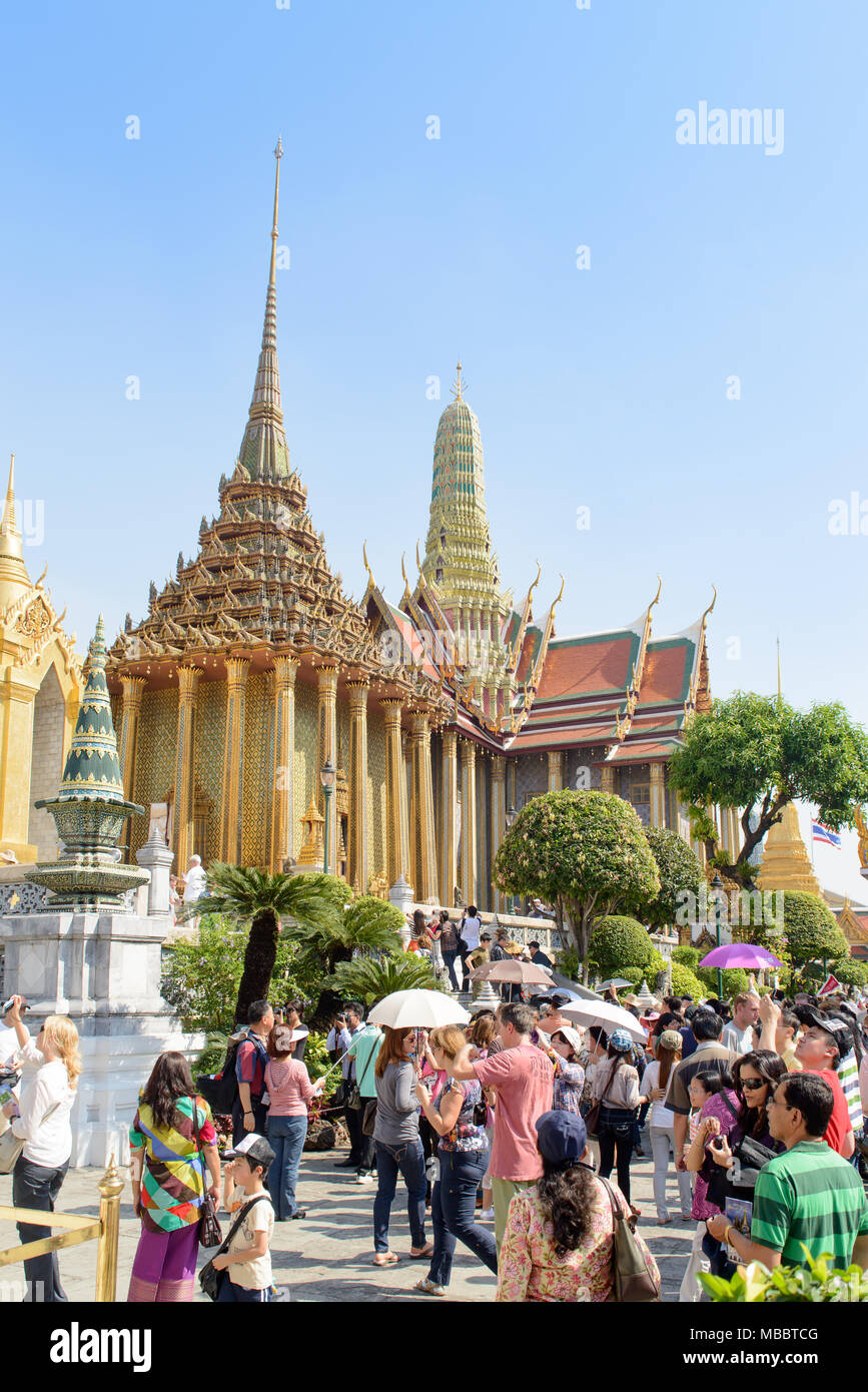 BANGKOK, THAILAND - DECEMBER 29, 2012: Royal pantheon called Prasat Phra Thep Bidorn in Emerald Temple. Stock Photo