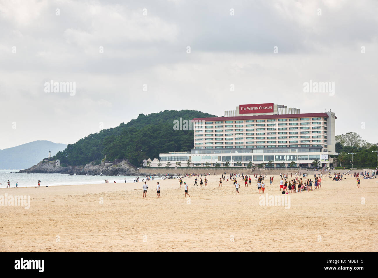 Busan, Korea - September 19, 2015: The Westin Chosun Busan is a hotel located at the entrance of Dongbaek Island in Busan. And It was one of the accom Stock Photo