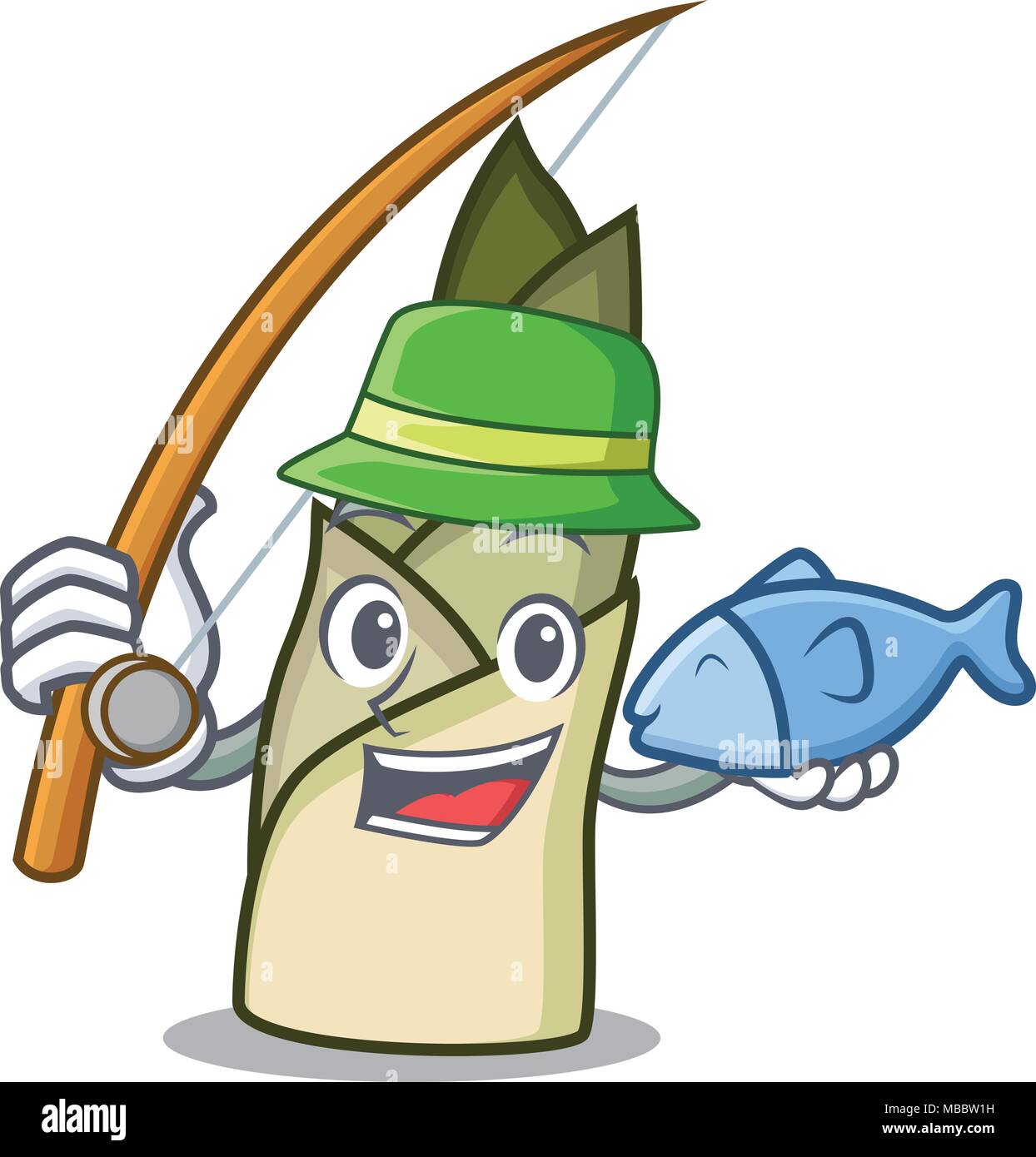 Fishing bamboo shoot mascot cartoon Stock Vector Image & Art - Alamy