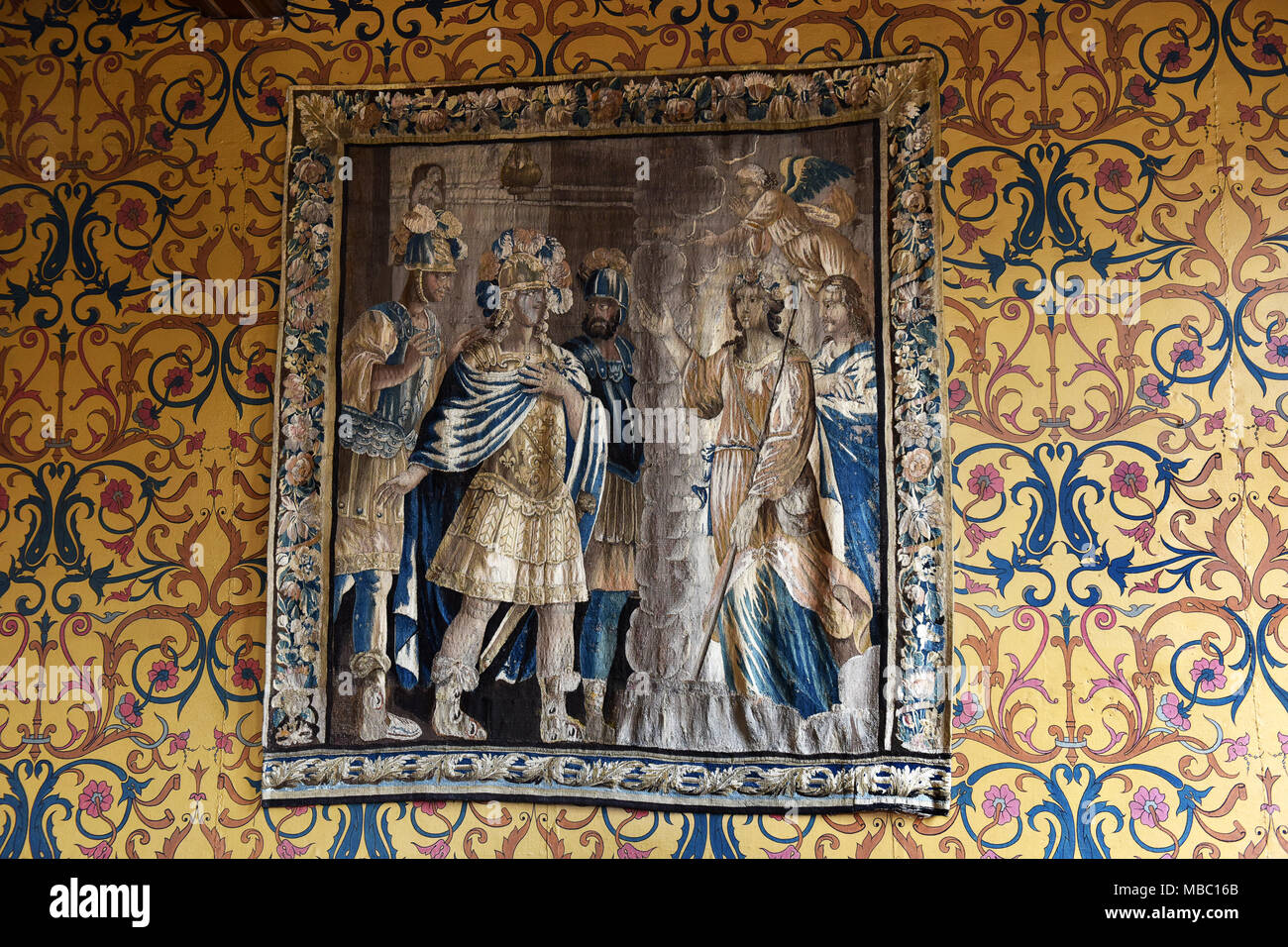 Aubusson tapestries at The Groslot hotel museum In Orleans, France Stock Photo