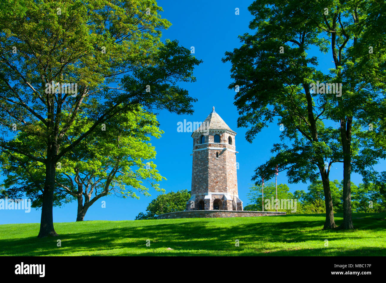 Fox Hill Memorial Tower (Works Progress Administration), Henry Park, Rockville, Connecticut Stock Photo