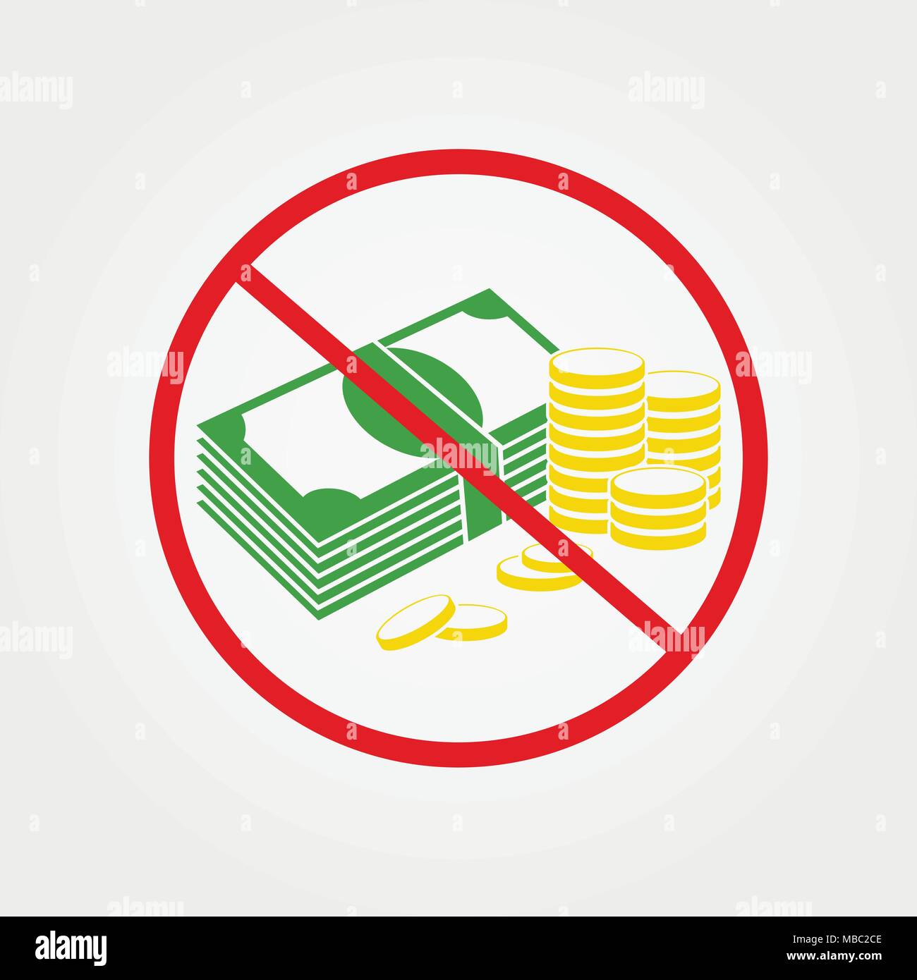 Do not pay cash sign. Vector illustration. Stock Vector