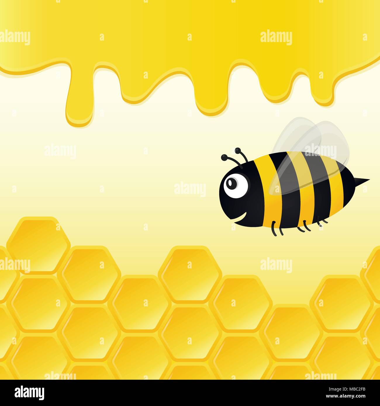 Work bee in the hive. Vector illustration. Stock Vector