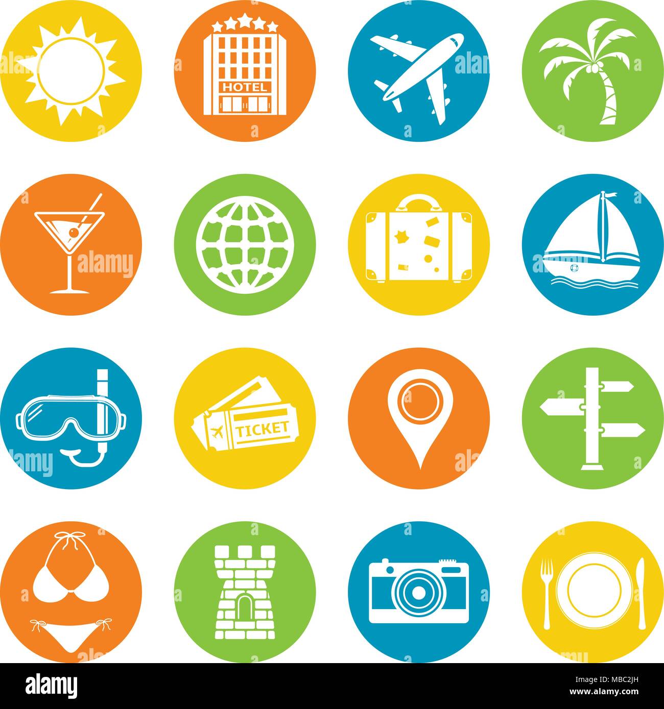 Set of travel and vacation icons. Vector illustration Stock Vector ...