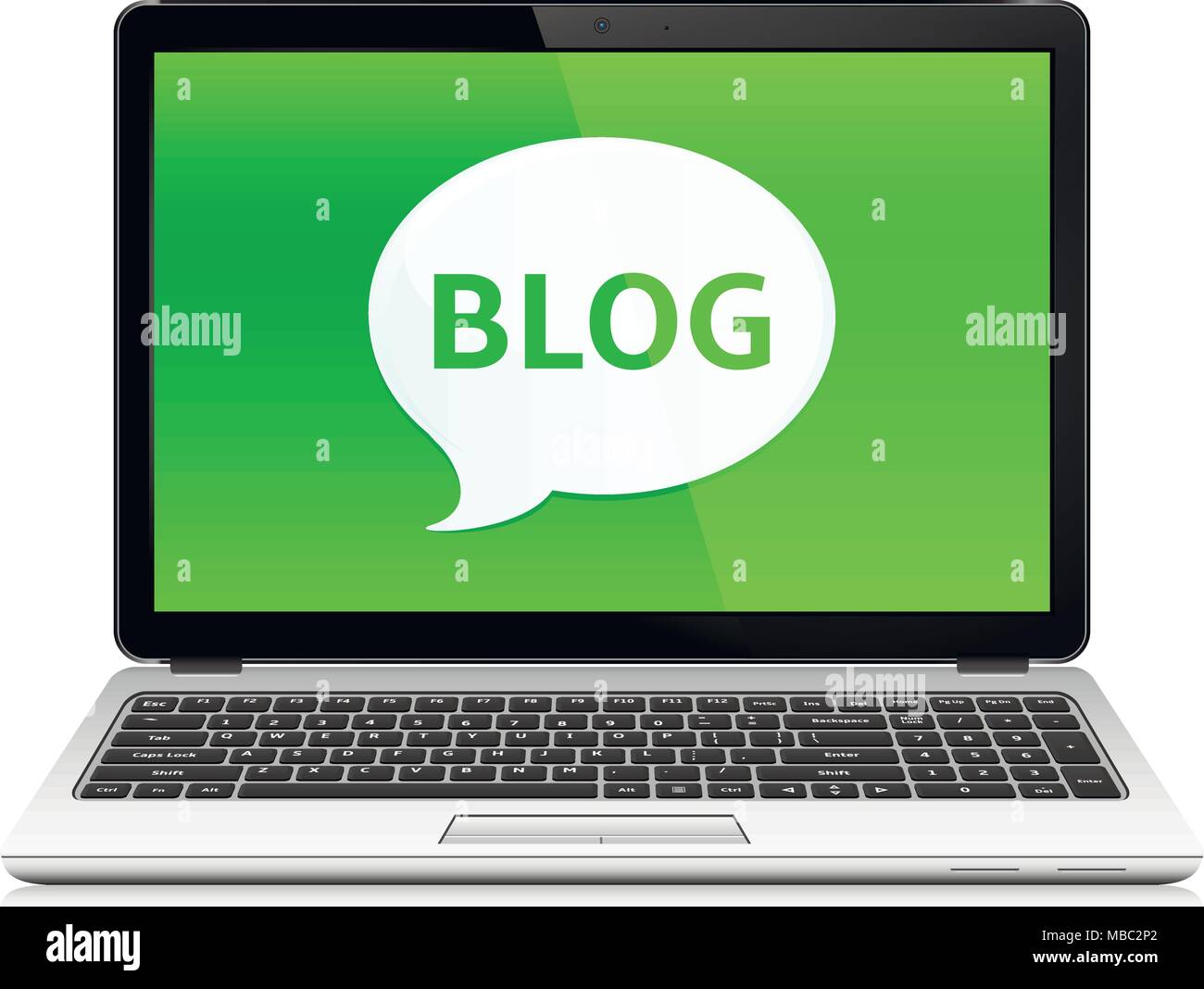 Computer laptop blog sign illustration design over a white background ...