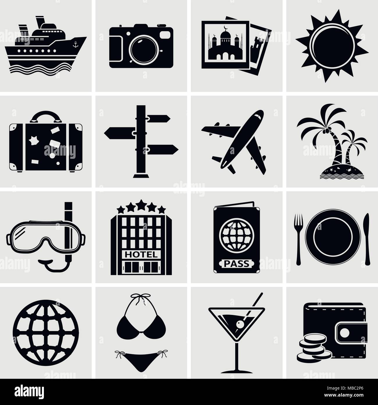 Set of tourism and travel icons. Vector illustration Stock Vector Image ...