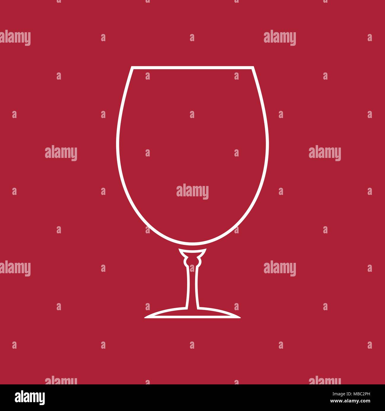 Wine glass linear icon - Vector illustration Stock Vector