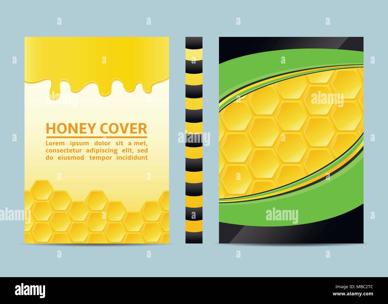 Honey. Abstract vector modern flyers brochure, booklet, annual report, design templates Stock Vector