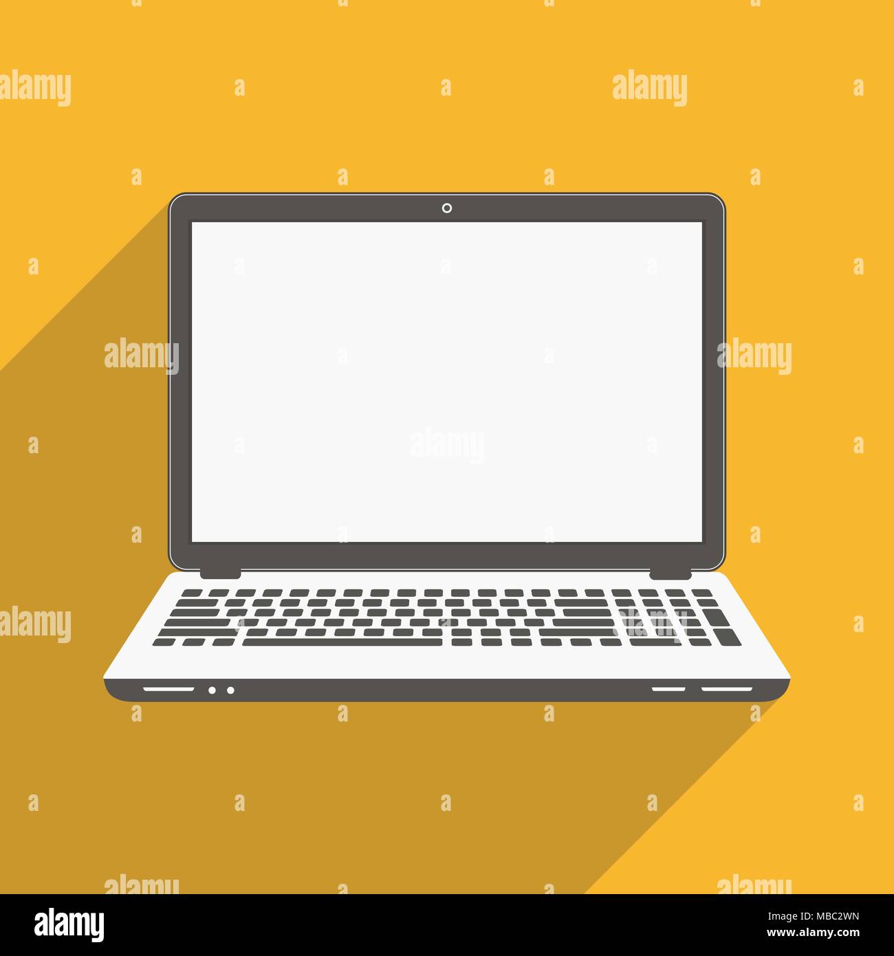 Laptop flat icon. Computer symbol. Vector illustration EPS10 Stock Vector