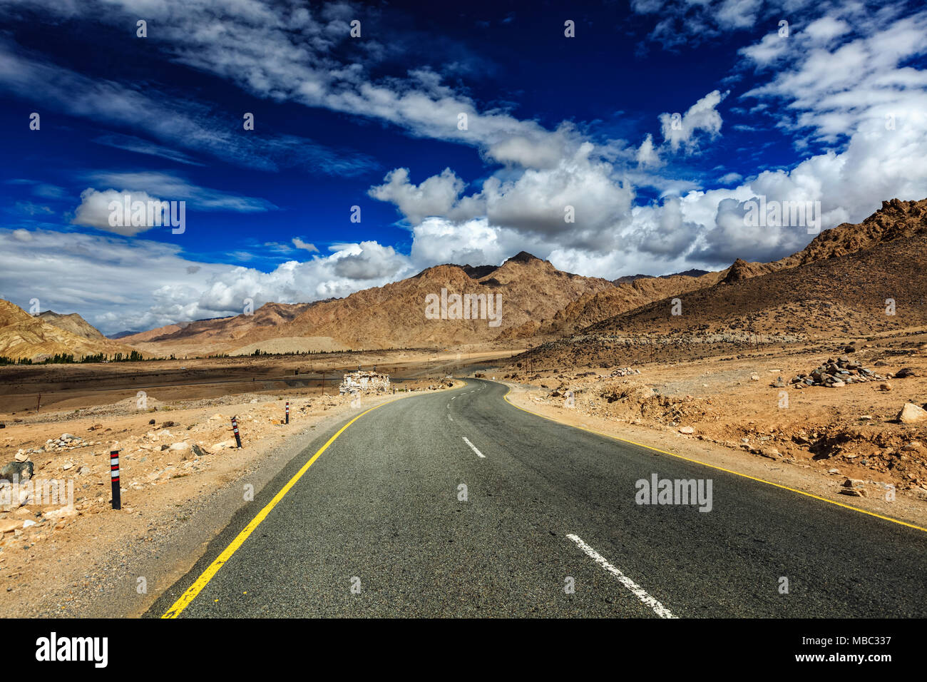 Road in Himalayas. Ladakh, India Stock Photo