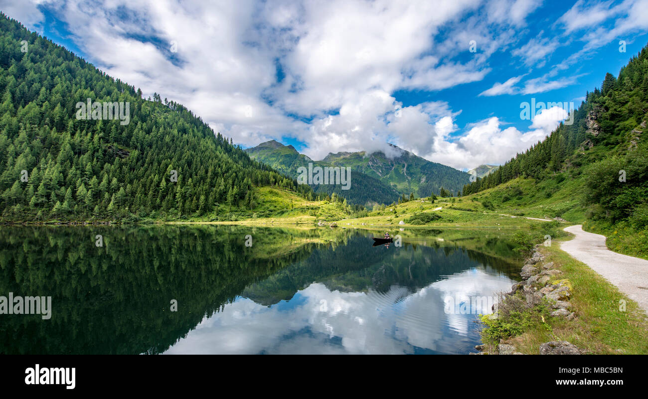 Reflection in the lake, Riesachsee, Rohrmoos-Untertal, Schladminger Tauern, Schladming, Styria, Austria Stock Photo