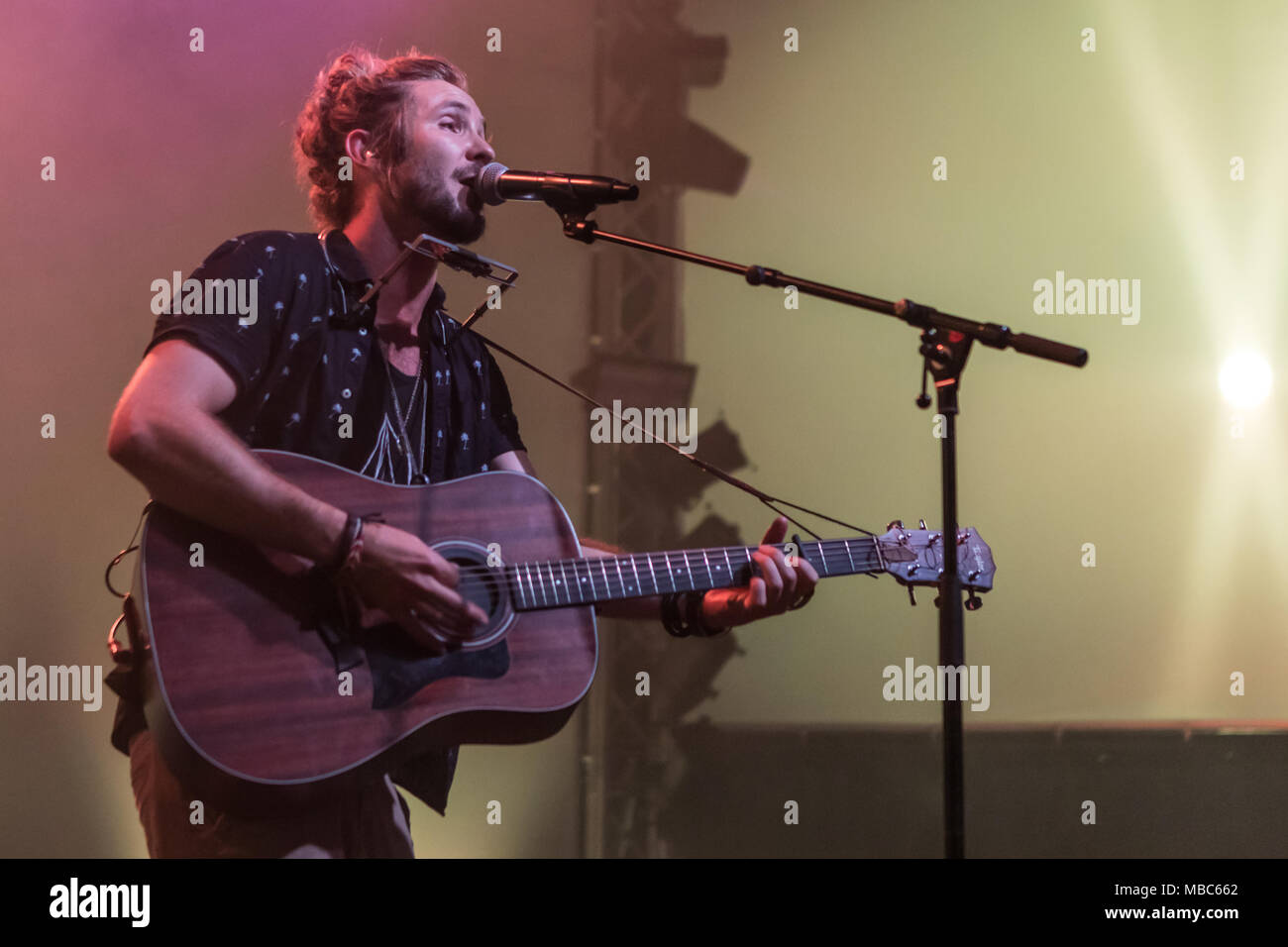 The South African singer-songwriter and environmental activist Jeremy Loops live at the 25th Blue Balls Festival in Lucerne Stock Photo