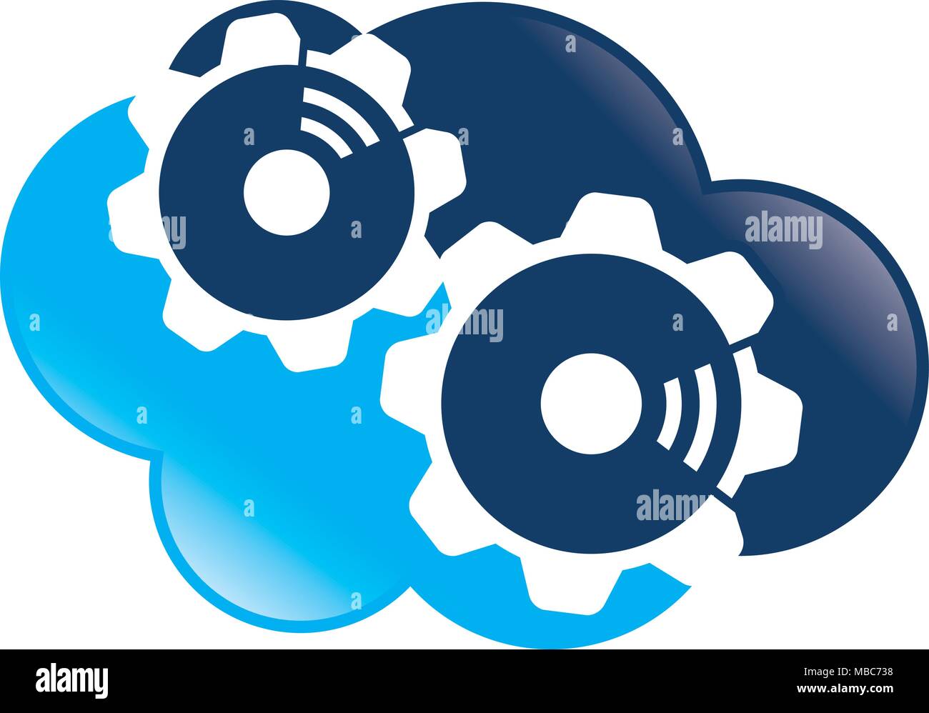 Gear Cloud Logo Design Template Vector Stock Vector
