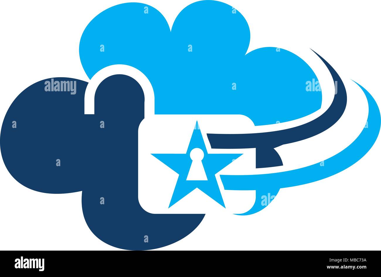 Cloud Secure Logo Design Template Vector Stock Vector