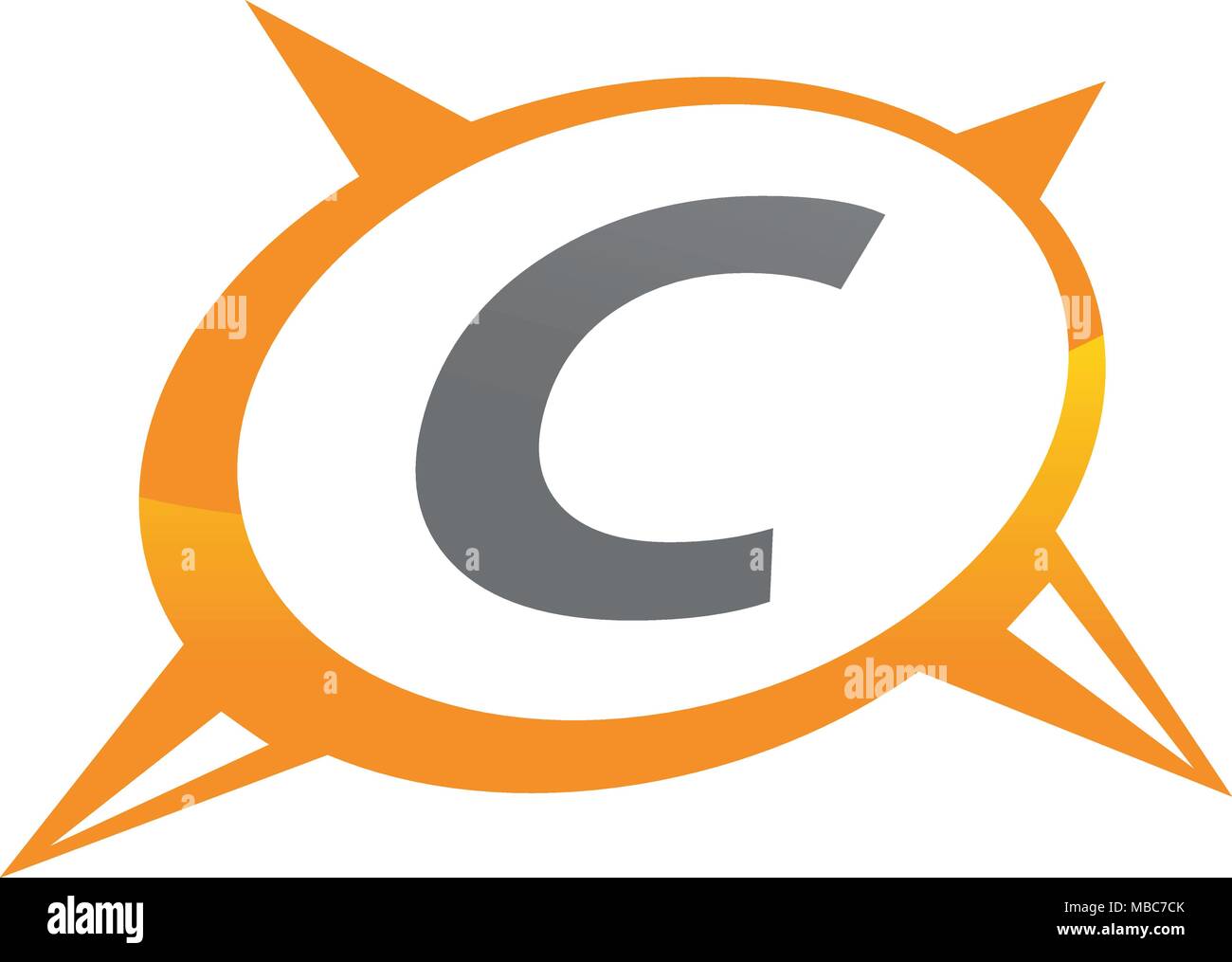 Compass Guide Solution Letter C Stock Vector