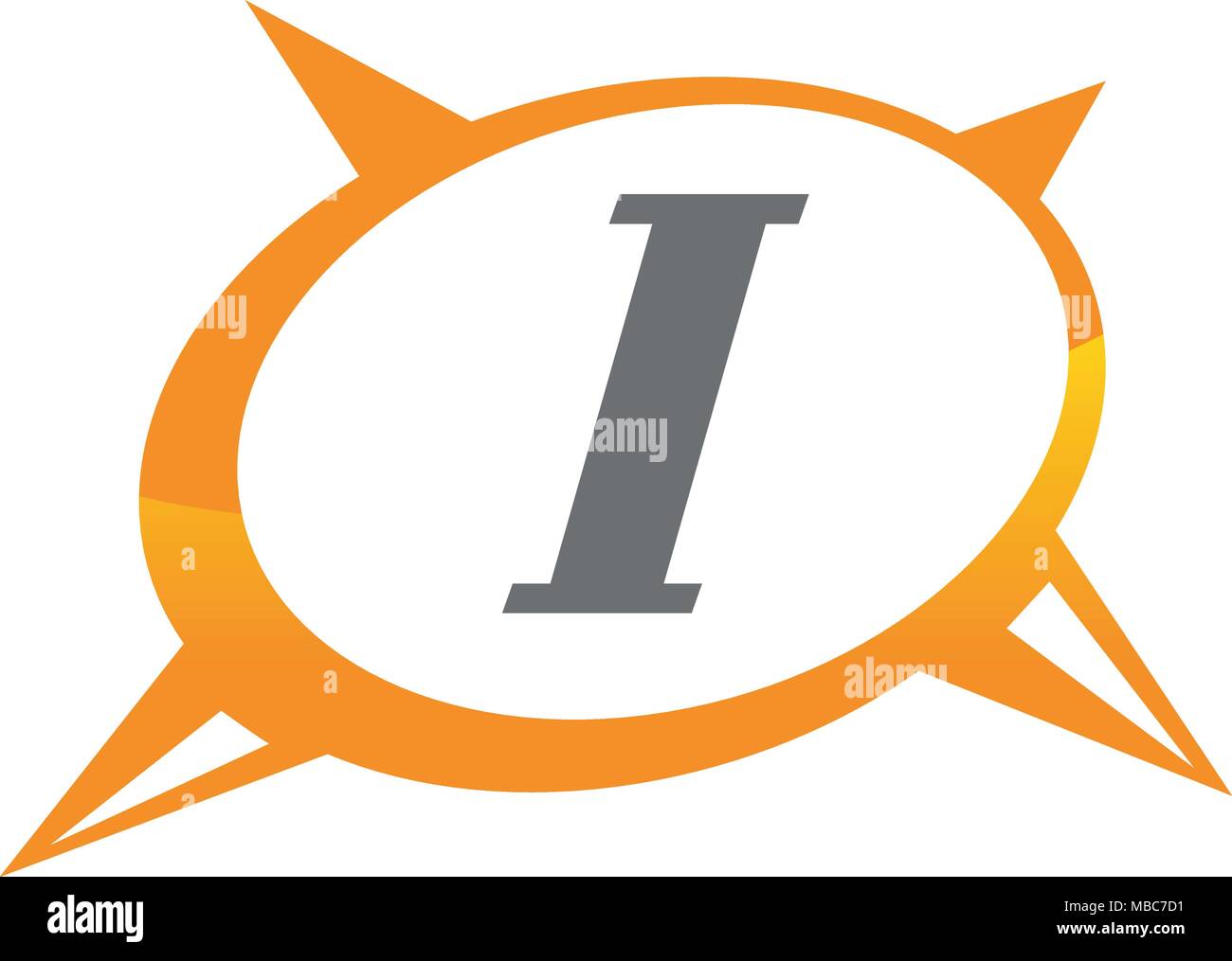 Compass Guide Solution Letter I Stock Vector