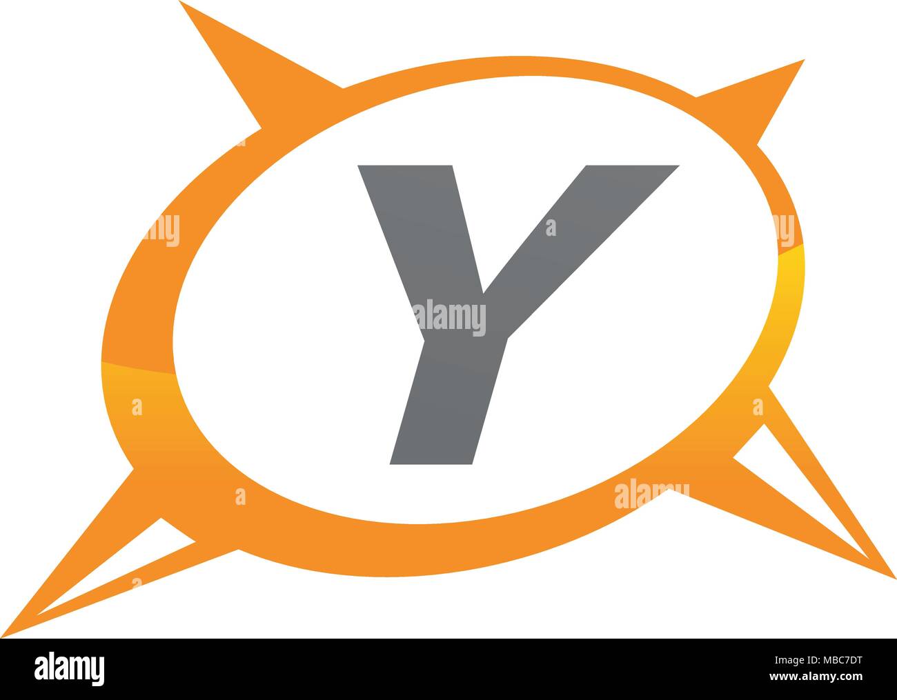 Compass Guide Solution Letter Y Stock Vector