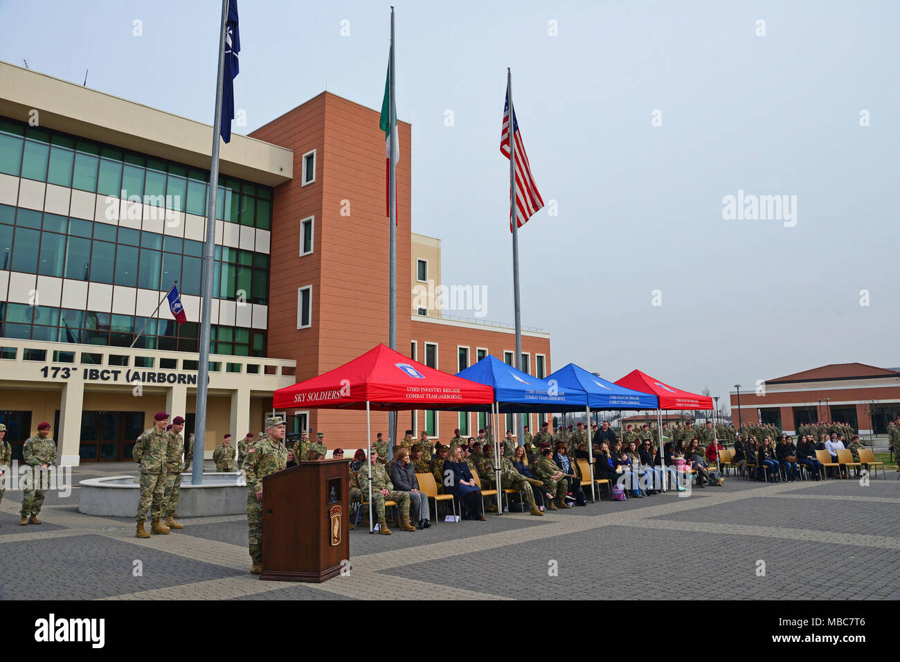 Command Sgt. Maj. Jeremiah E. Inman, CSM U.S. Army Africa, speaks during the Expert Infantryman Badge (EIB) ceremony at Caserma Del Din, Vicenza, Italy, 15 Feb. 2018. (U.S. Army Stock Photo