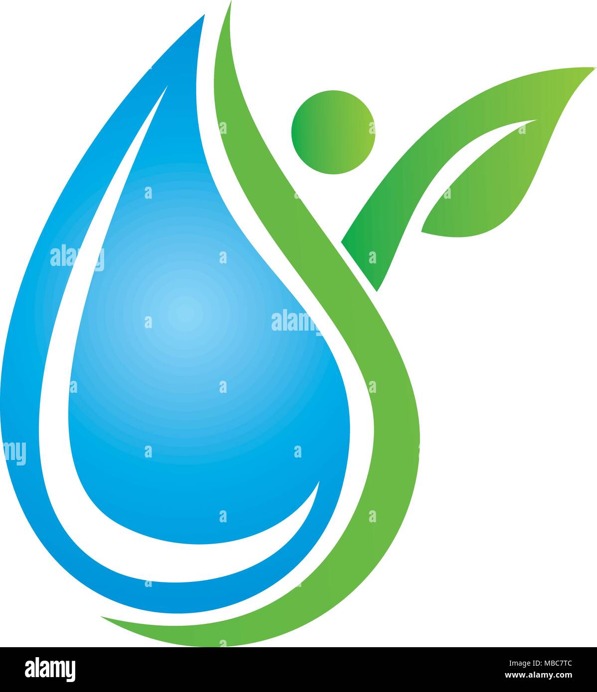 Drop Water Leaf People Stock Vector