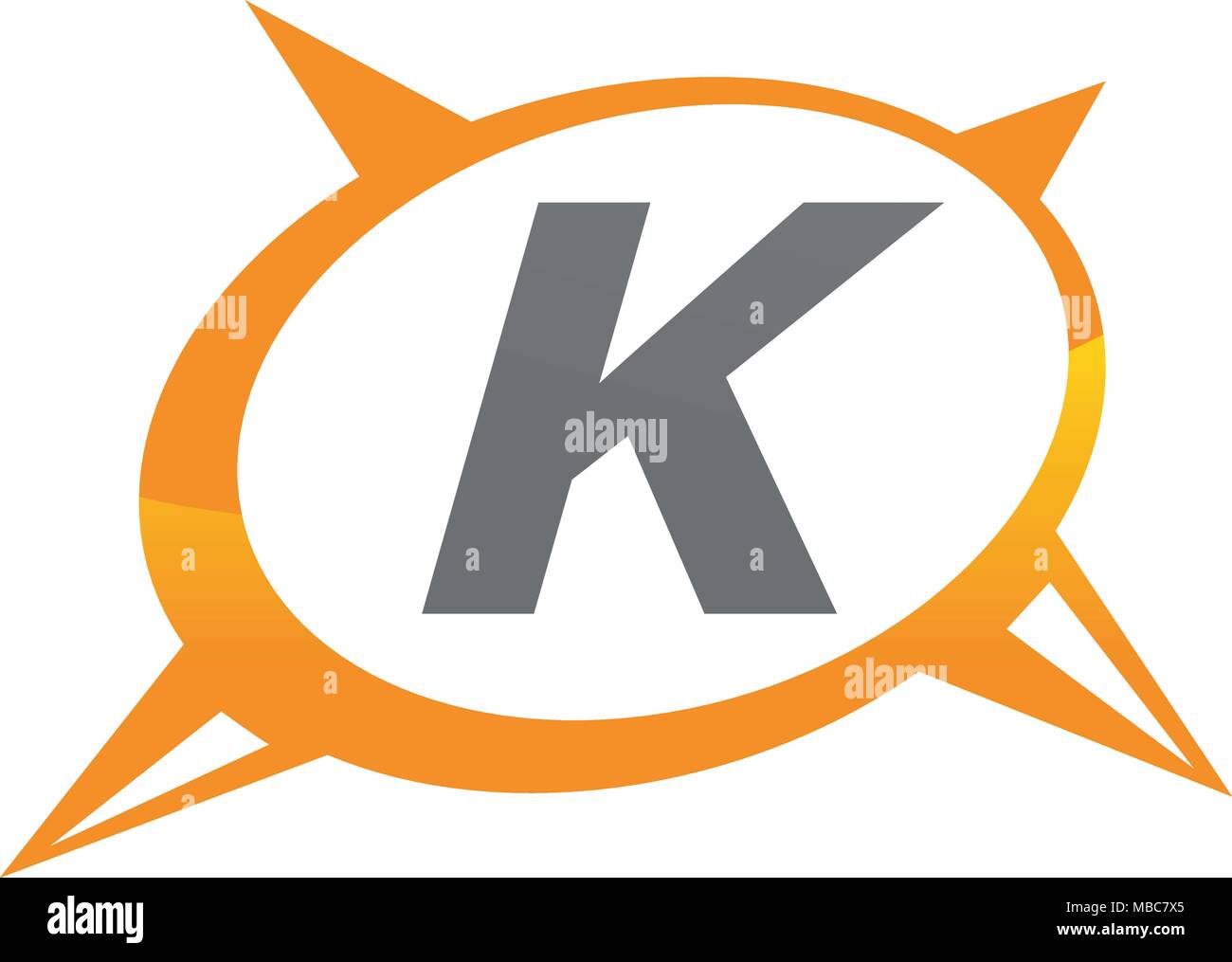 Compass Guide Solution Letter K Stock Vector