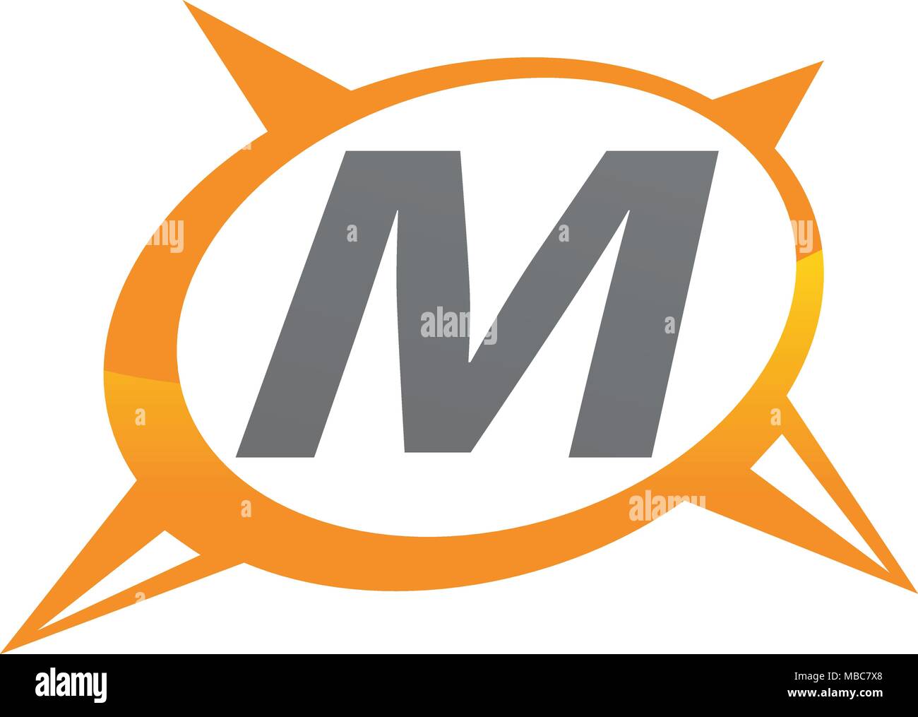 Compass Guide Solution Letter M Stock Vector