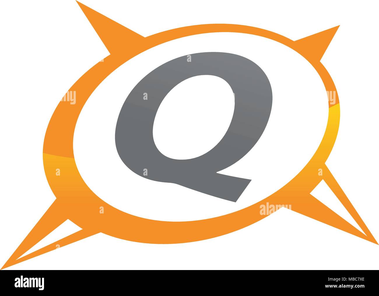 Compass Guide Solution Letter Q Stock Vector