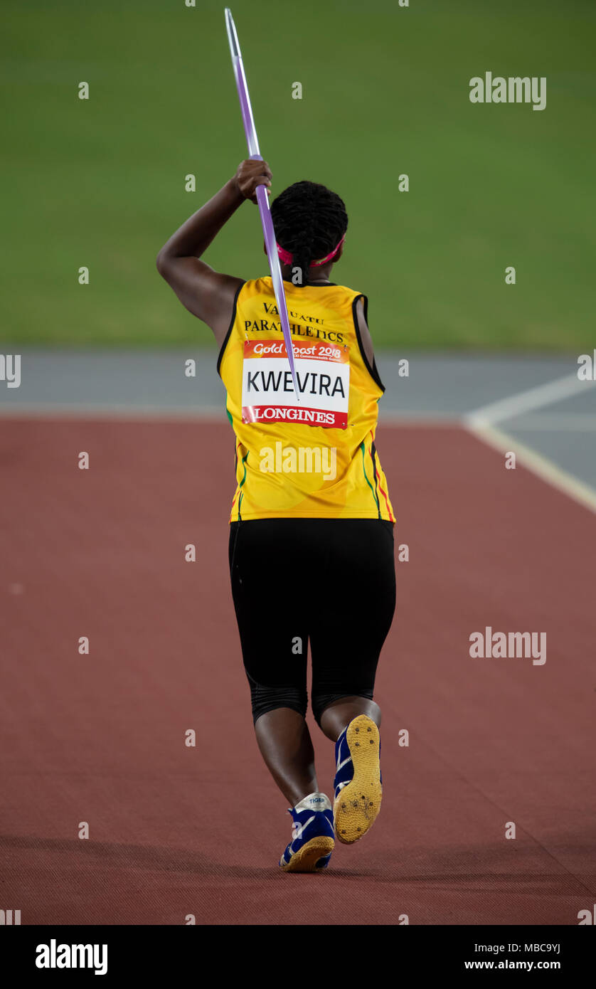 Women's F46 Javelin Athletics Commonwealth Games Day 5 Stock Photo