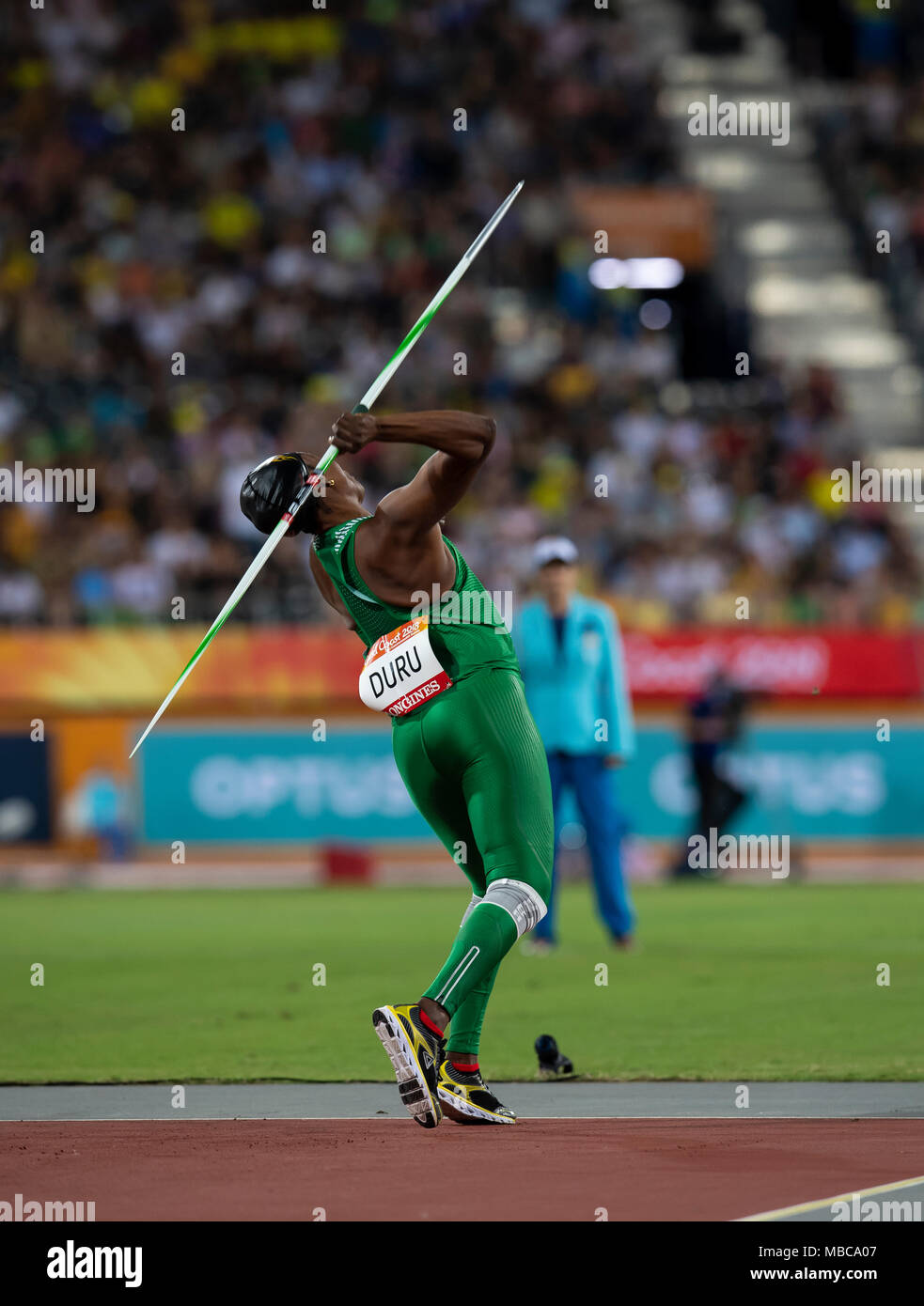 Women's F46 Javelin Athletics Commonwealth Games Day 5 Stock Photo