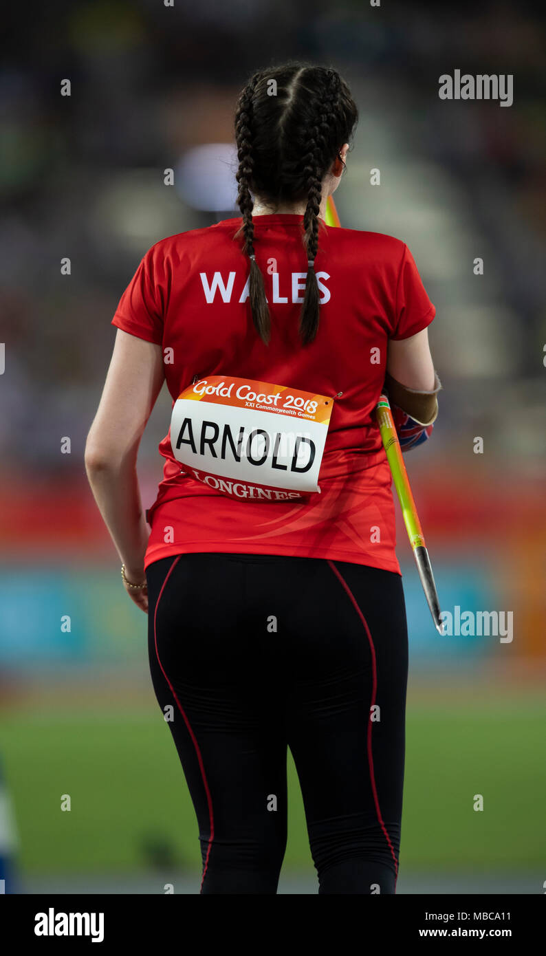 Women's F46 Javelin Athletics Commonwealth Games Day 5 Stock Photo