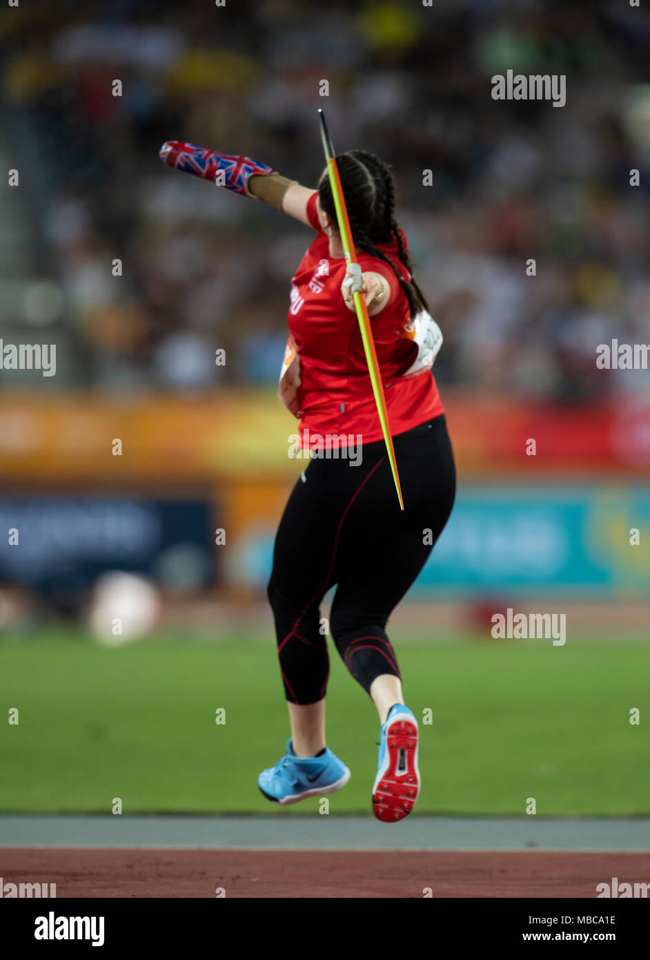 Women's F46 Javelin Athletics Commonwealth Games Day 5 Stock Photo