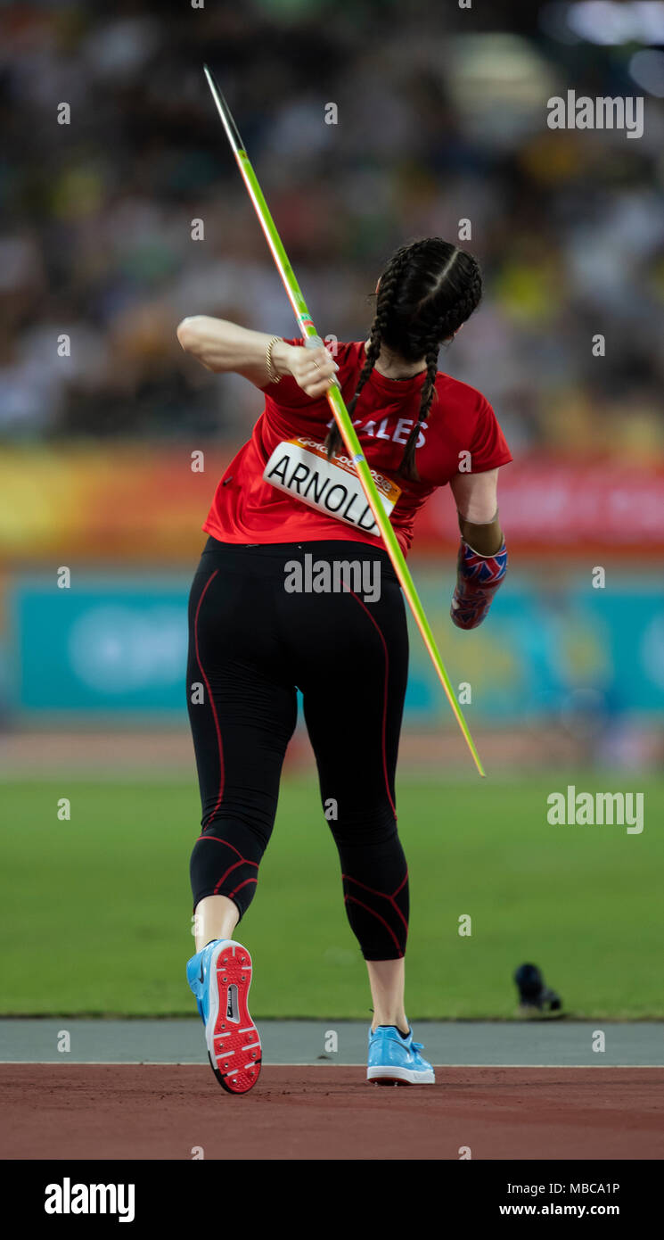 Women's F46 Javelin Athletics Commonwealth Games Day 5 Stock Photo