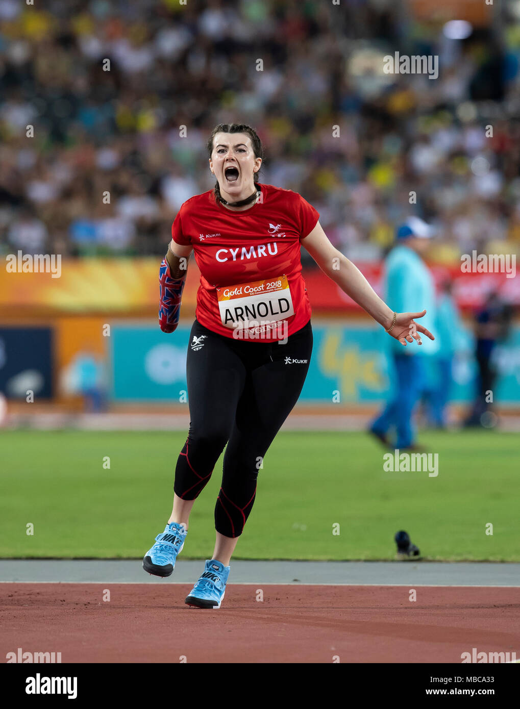 Women's F46 Javelin Athletics Commonwealth Games Day 5 Stock Photo