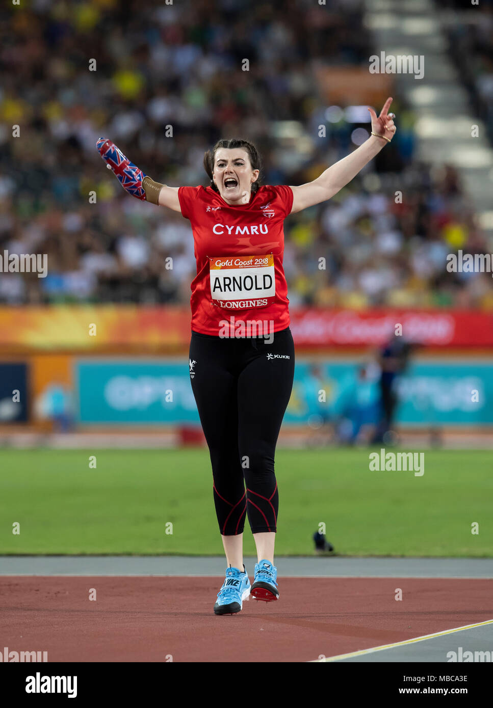Women's F46 Javelin Athletics Commonwealth Games Day 5 Stock Photo
