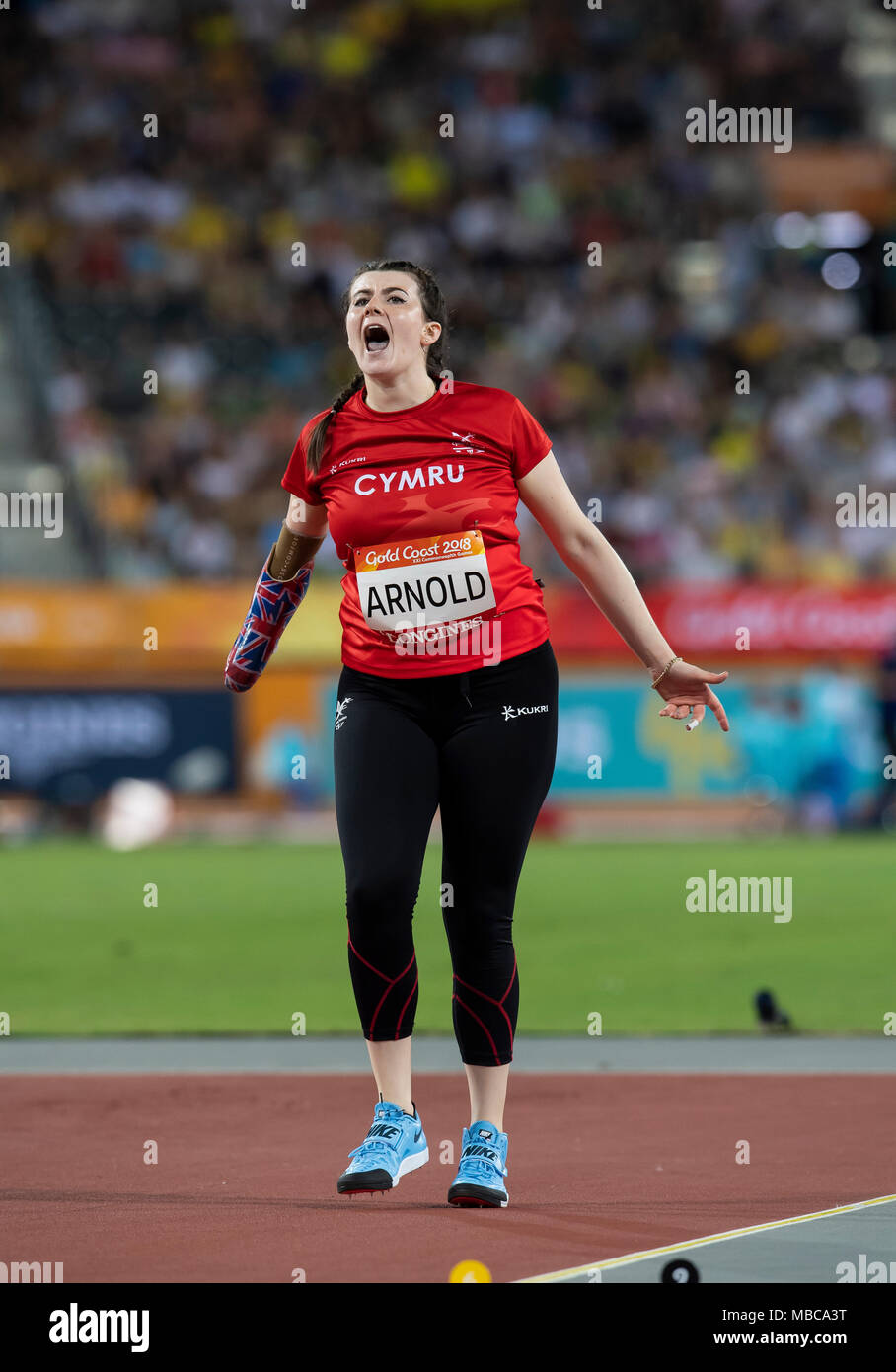 Women's F46 Javelin Athletics Commonwealth Games Day 5 Stock Photo