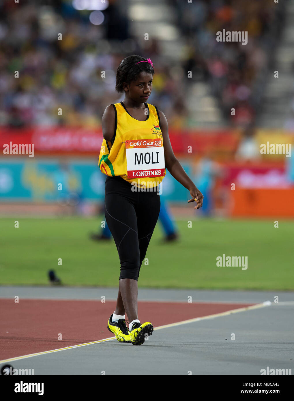 Women's F46 Javelin Athletics Commonwealth Games Day 5 Stock Photo