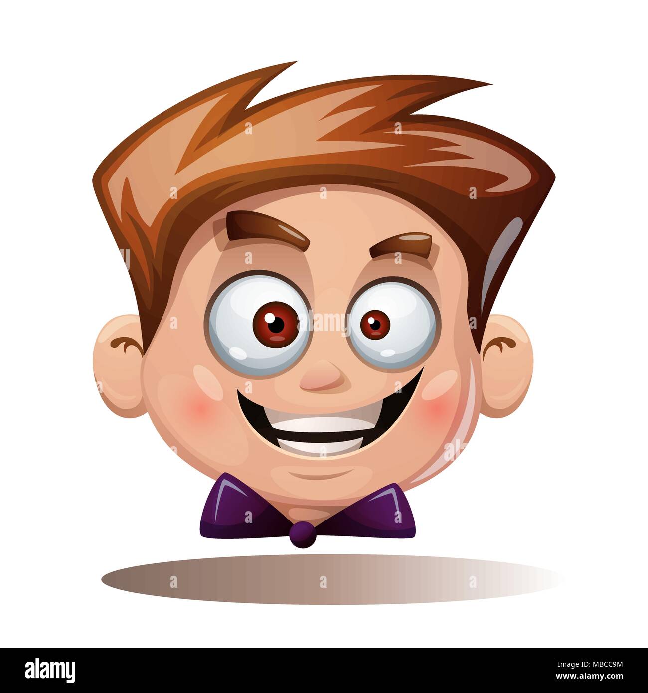 Cartoon head boy. Funny smiley Stock Vector Image & Art - Alamy