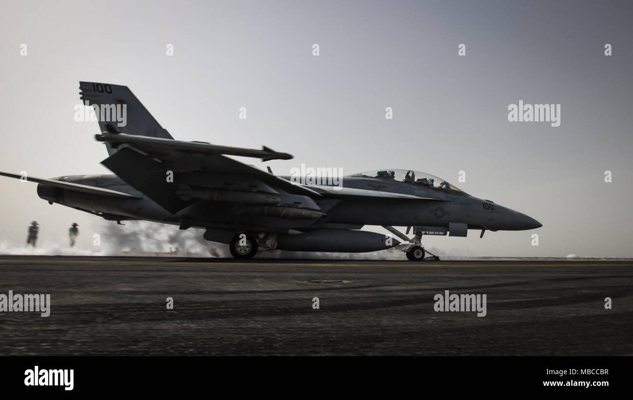 ARABIAN GULF (Feb. 19, 2018) An F/A-18F Super Hornet, assigned to the ...