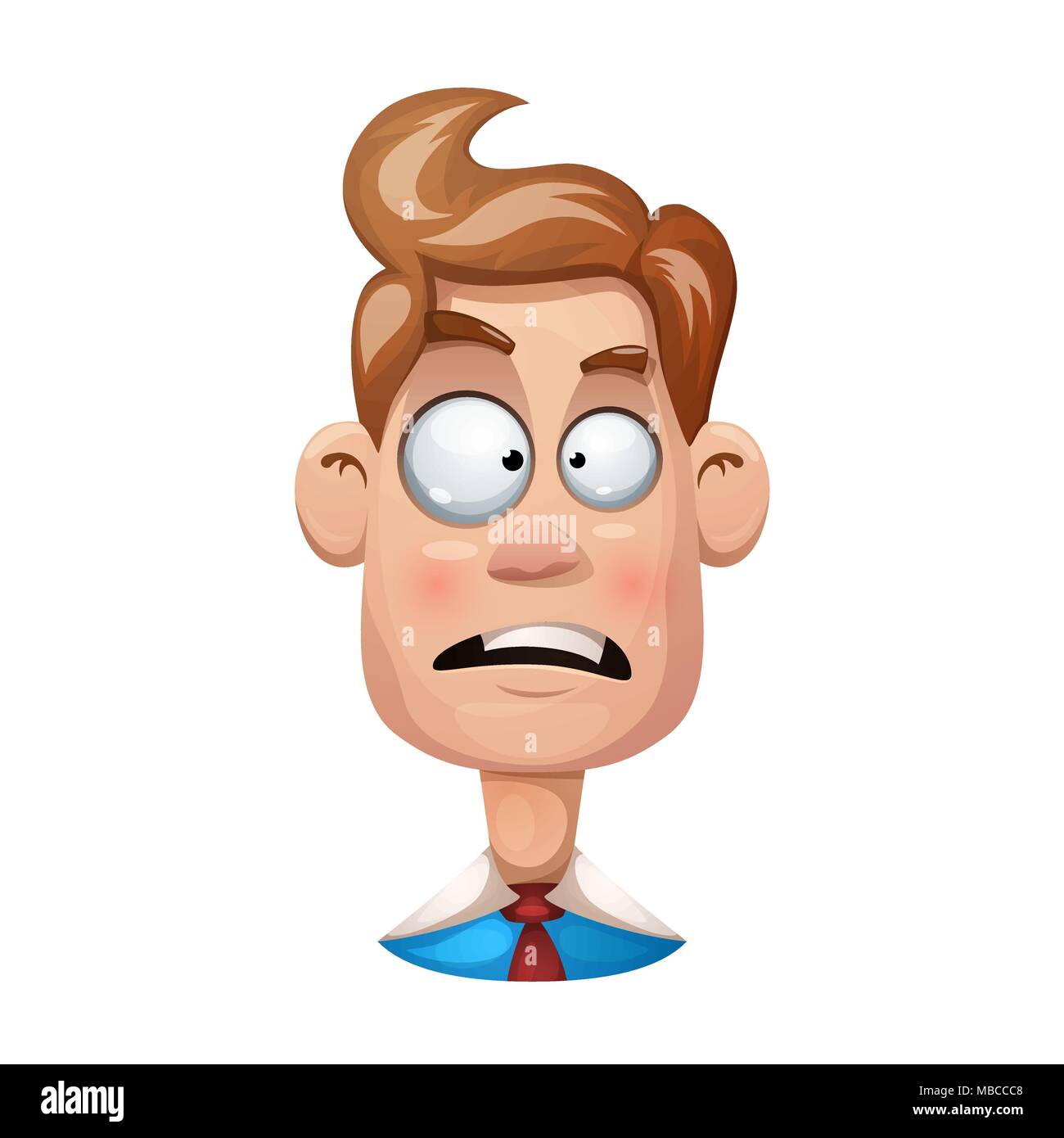 Funny, cute, cartoon man illustration. Sad smiley Stock Vector Image