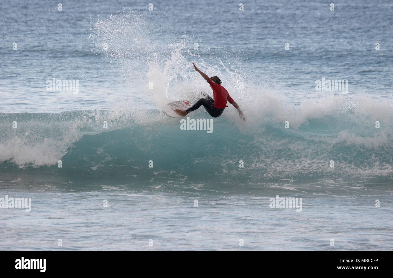 Surfer on a crest of a wave Stock Photo - Alamy