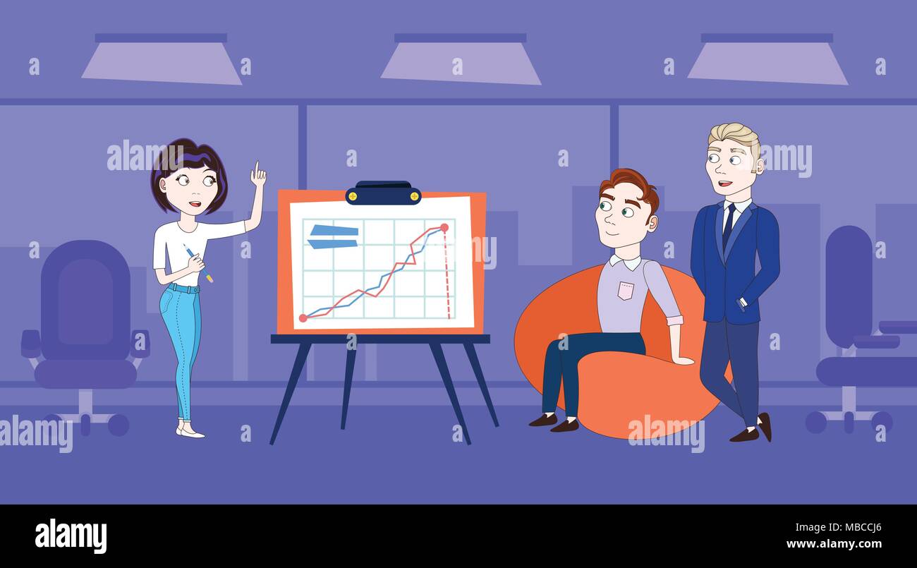 Business Woman Leading Presentation Or Conference Report To Team ...