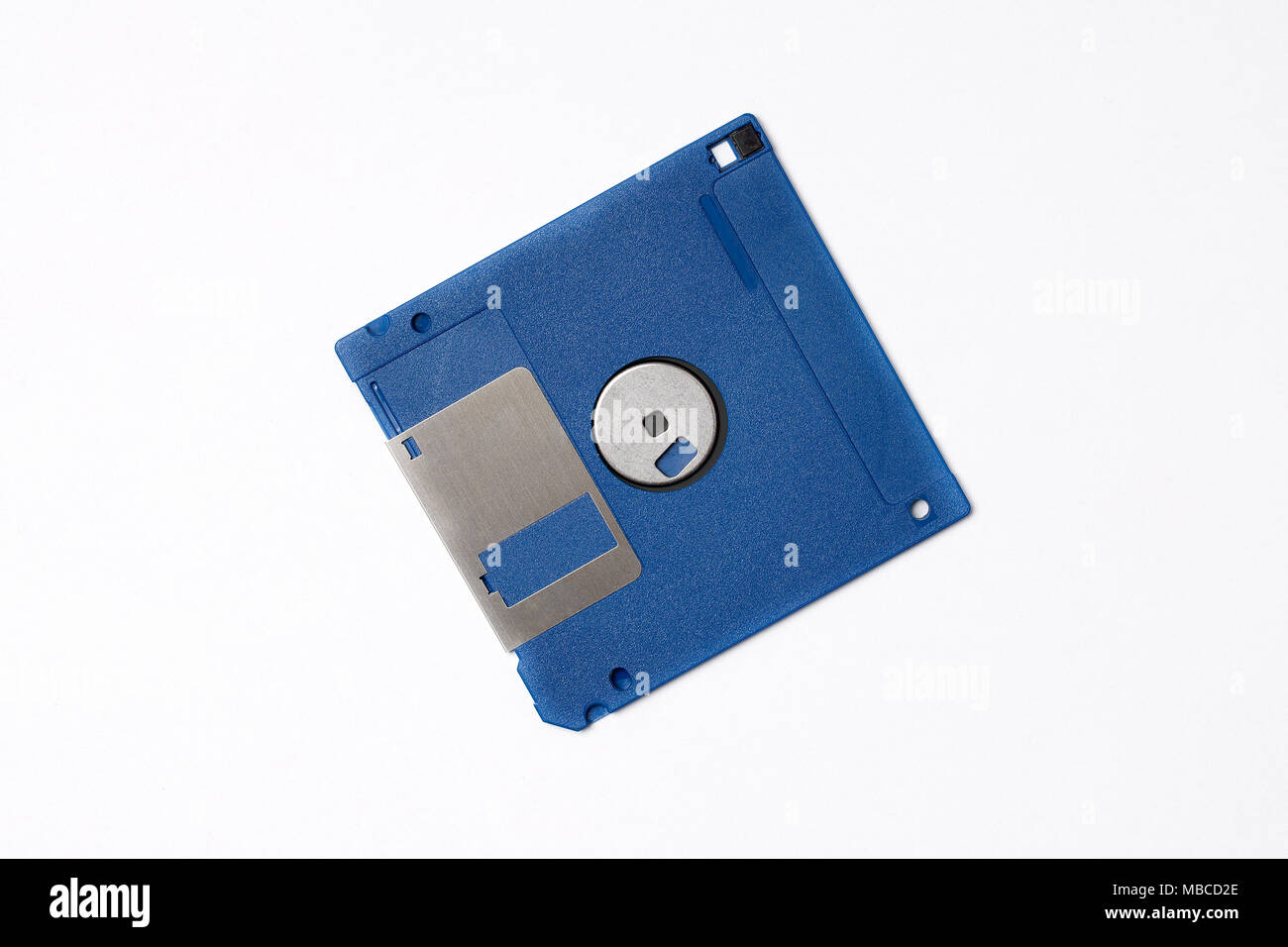 Blue diskette on a white background Stock Photo
