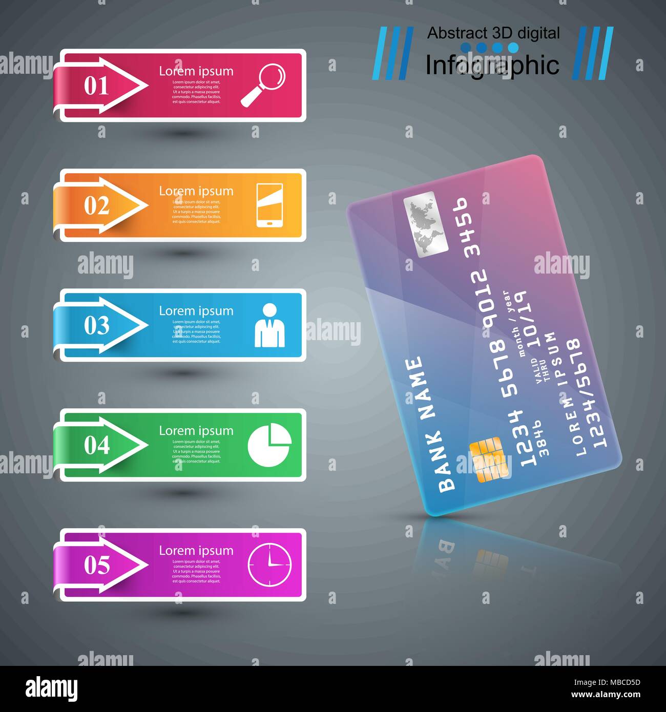 Bank card mockup modern Stock Vector Images - Alamy