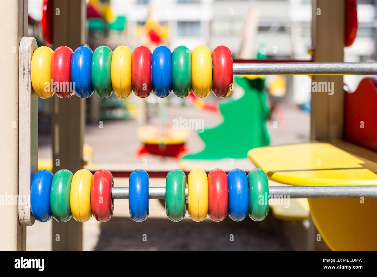 Big colorful abacus at oudoor children playground Stock Photo Alamy